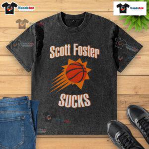 Scott Foster Sucks throw basketball washed t-shirt featuring a vibrant graphic design and comfortable fit.