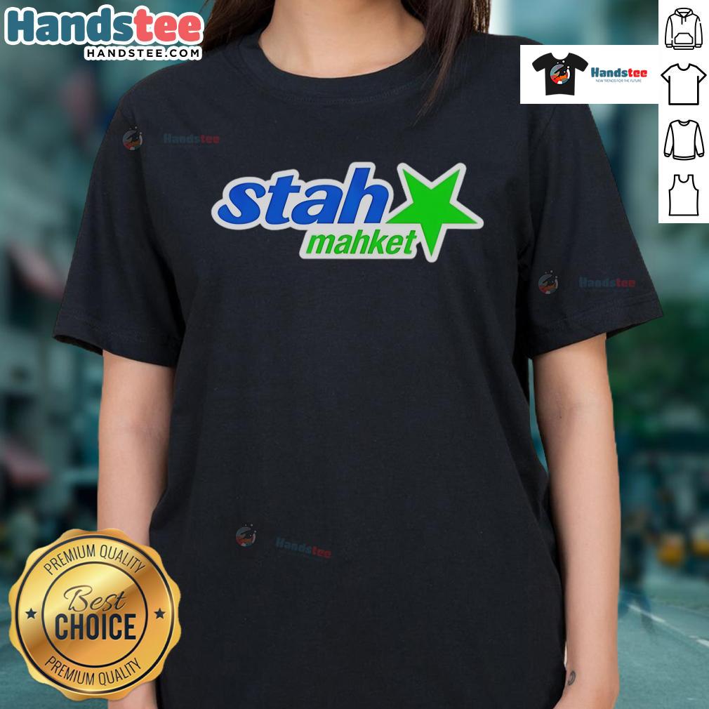 Original Stah Mahket Star Ladies Tee featuring a stylish design perfect for casual wear and showcasing unique fashion.