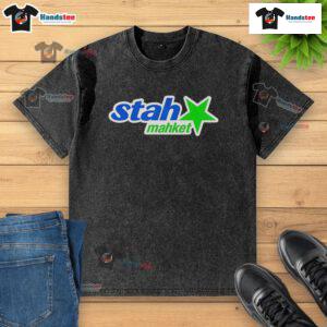 Alt Text: Original Stah Mahket Star Washed T-Shirt in stylish design, showcasing unique star pattern and comfortable fit.