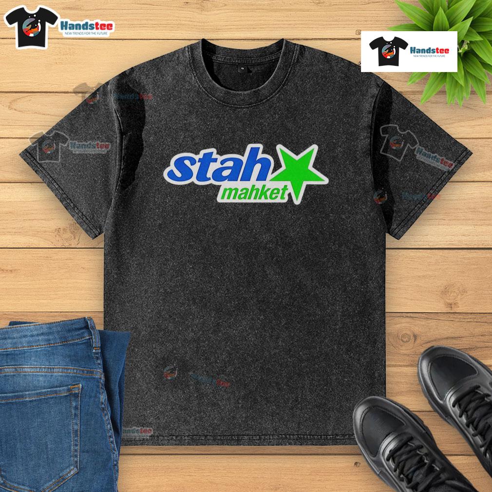Alt Text: Original Stah Mahket Star Washed T-Shirt in stylish design, showcasing unique star pattern and comfortable fit.