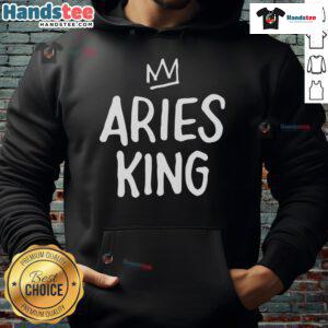 Premium Aries King Hoodie in black featuring bold zodiac design, perfect for astrology lovers and stylish casual wear.