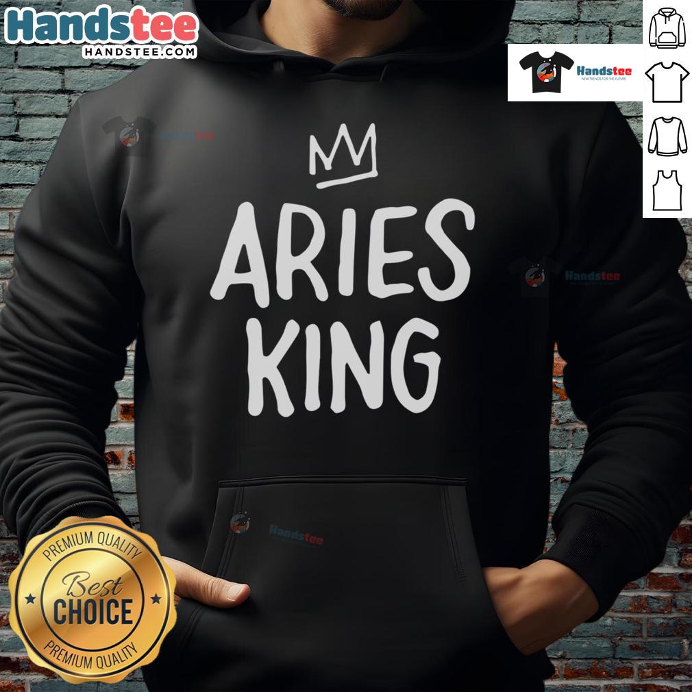 Premium Aries King Hoodie in black featuring bold zodiac design, perfect for astrology lovers and stylish casual wear.