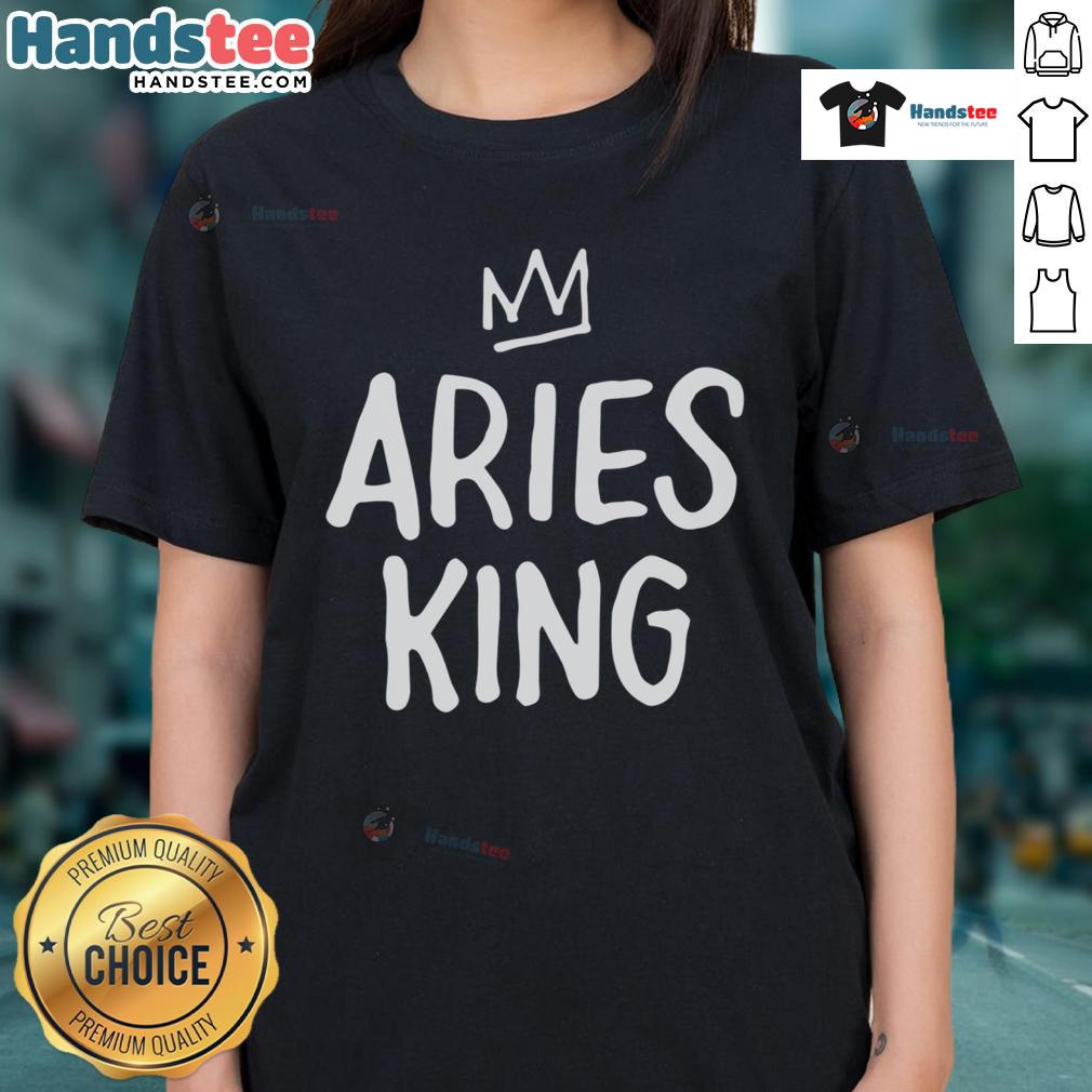 Premium Aries King Ladies Tee featuring a stylish design, perfect for astrology lovers and trendy fashion enthusiasts.