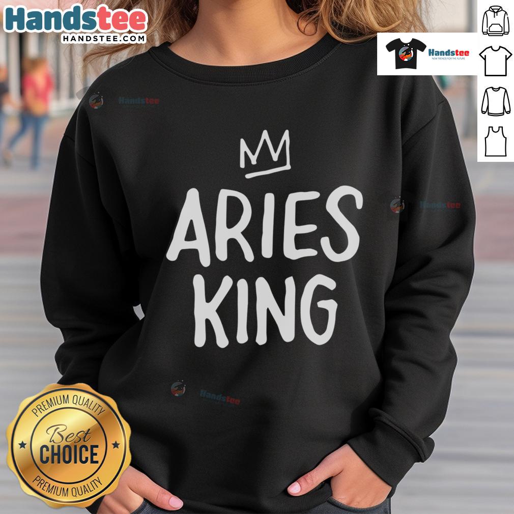Premium Aries King Sweatshirt featuring a stylish design and comfortable fit for astrology enthusiasts.