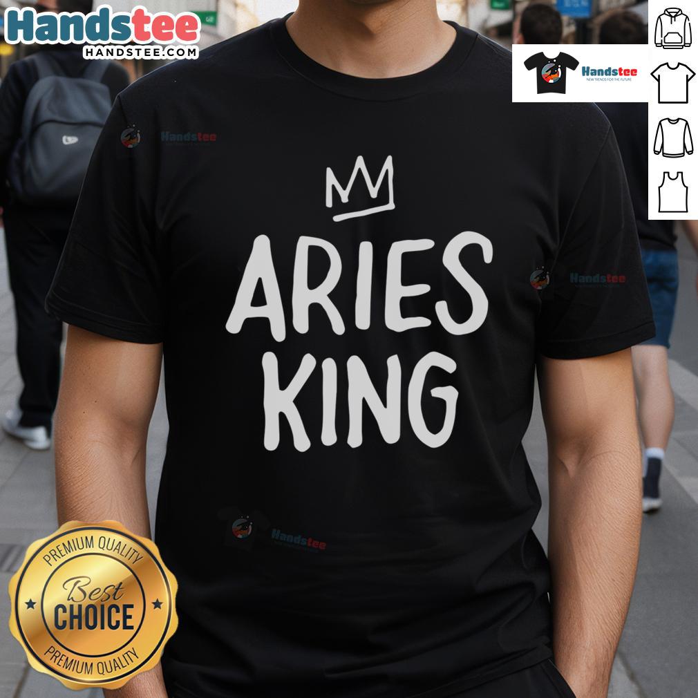 Premium Aries King T-Shirt featuring bold zodiac design, perfect for astrology lovers and stylish casual wear.