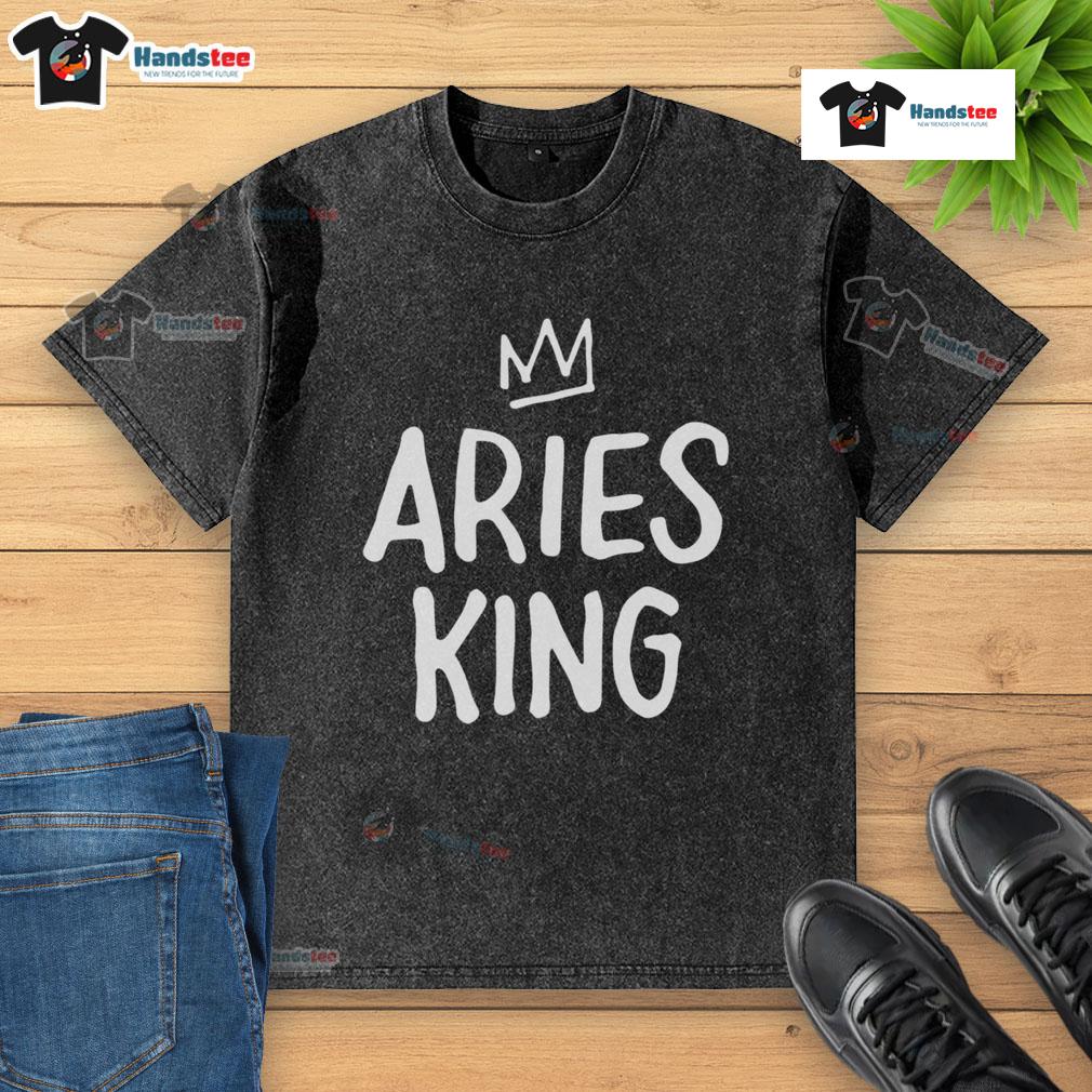 Premium Aries King Washed T-Shirt in soft fabric, featuring a stylish design perfect for casual wear.
