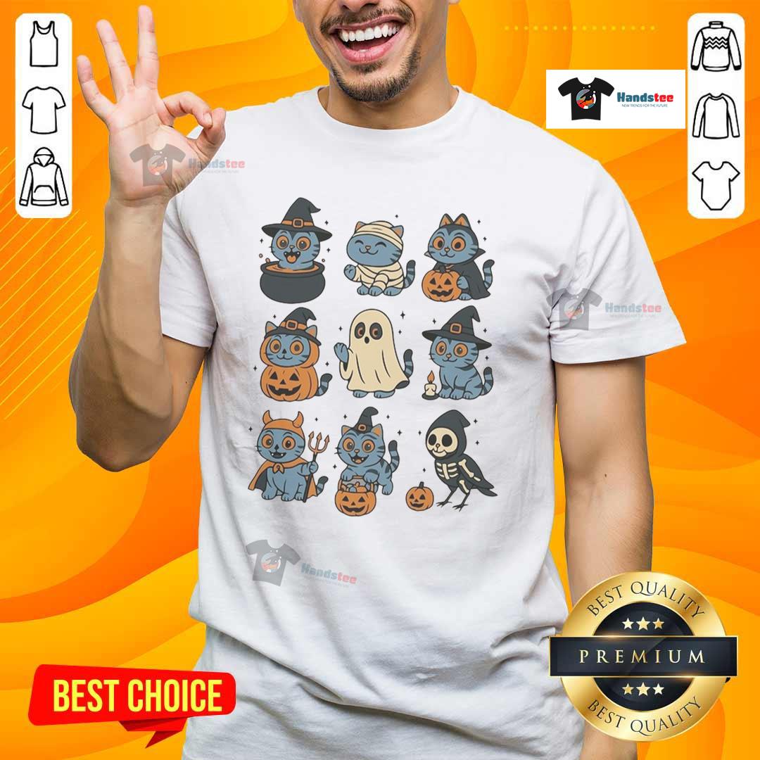 Premium Trick Or Treat Halloween Derpy Tiger Comfort Colors T-Shirt featuring a playful tiger design for festive fun.