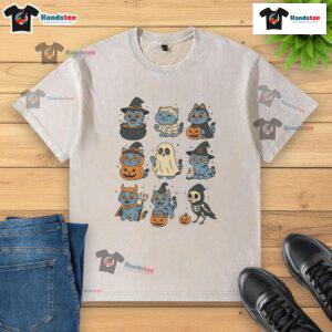 Premium Trick or Treat Halloween Derpy Tiger Comfort Colors washed t-shirt in vibrant colors for festive celebrations.