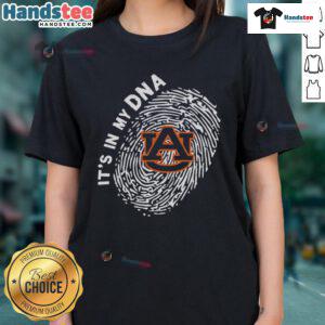 Top Auburn Tigers in My DNA ladies tee featuring team colors and logo, perfect for passionate fans and casual wear.