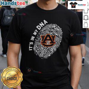 Top Auburn Tigers In My DNA T-Shirt design featuring vibrant colors and Auburn University logo, perfect for fans.