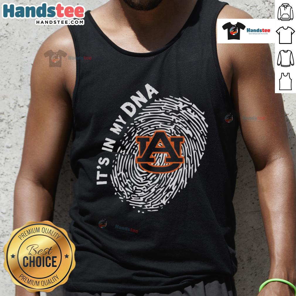 Top Auburn Tigers in My DNA tank top featuring vibrant team colors and logo for passionate fans.