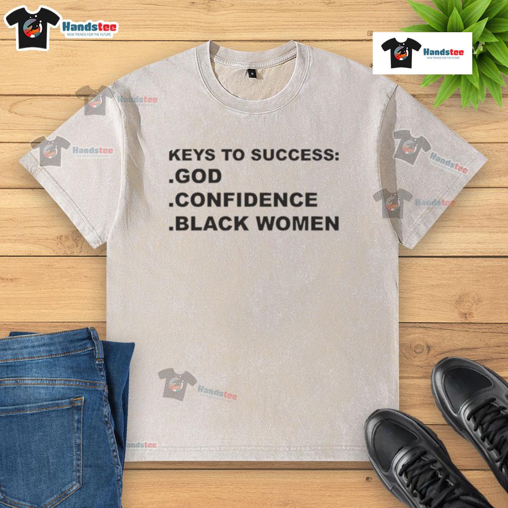 Alt Text: Black womens washed t-shirt featuring Top Keys to Success design promoting confidence and empowerment.