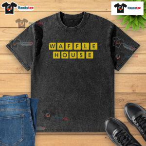 Top Waffle House 2025 new washed t-shirt featuring vintage logo design, perfect for casual wear enthusiasts.