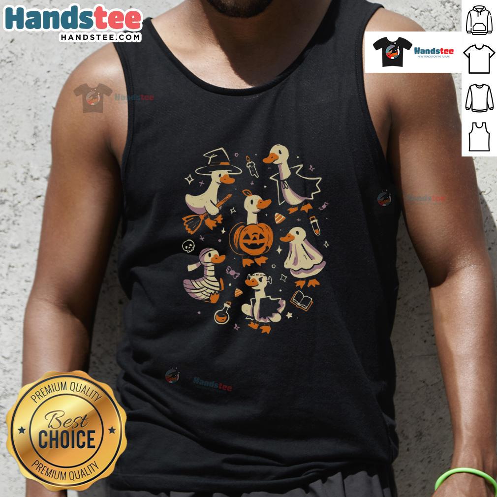 Funny Goosebumps Halloween Goose Tank Top featuring a whimsical design perfect for festive celebrations.