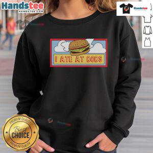 Funny 'I Ate at Bob's' sweatshirt design featuring playful text and vibrant colors, perfect for casual wear.