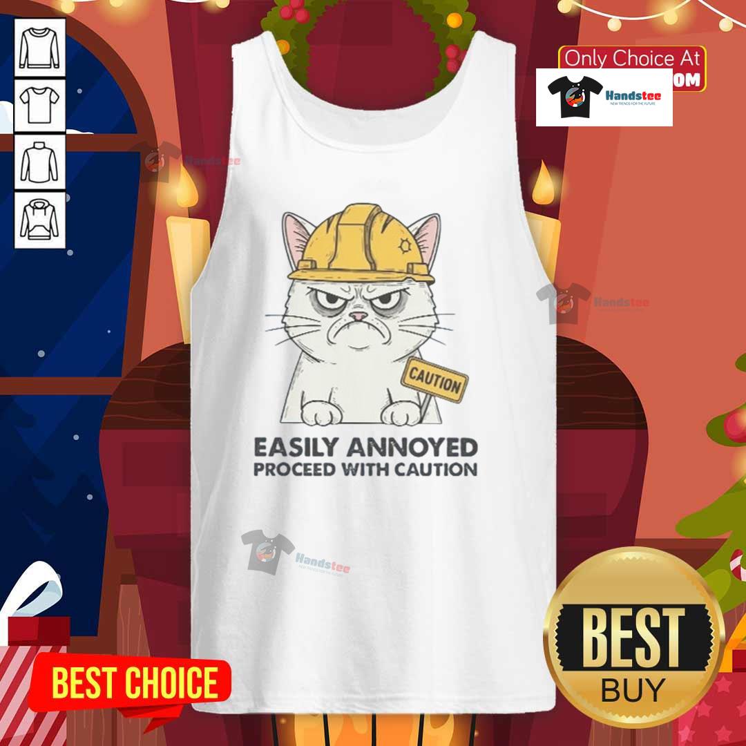 Good Easily Annoyed Process With Caution Tank Top design featuring playful graphics and bold text for casual wear.