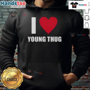 Good I Love Young Thug Hoodie in black, featuring a stylish graphic print, perfect for fans of Young Thug's music.