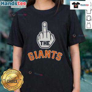 Los Angeles Dodgers ladies tee with 'F*ck the Giants' graphic, perfect for passionate fans and stylish game day wear.