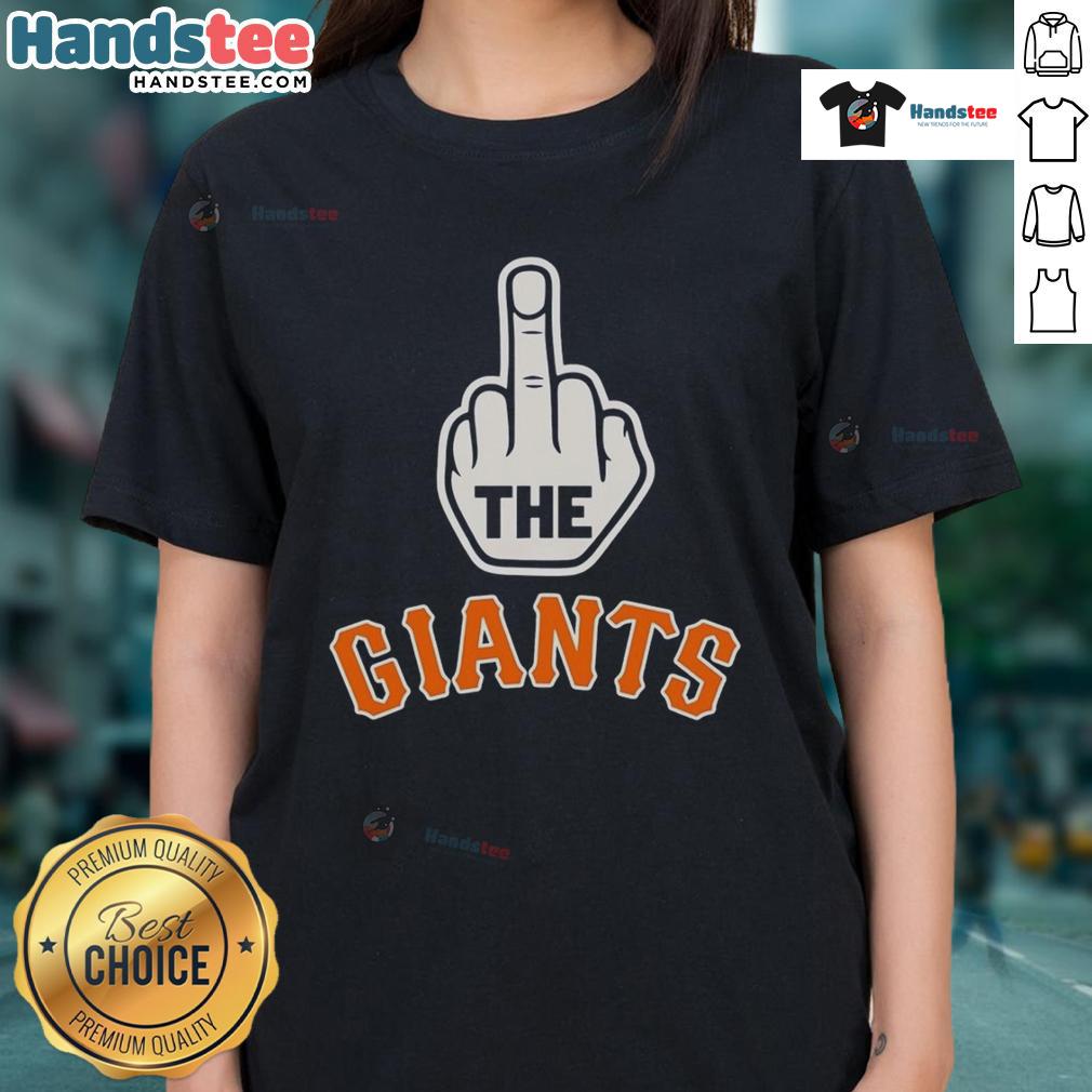 Los Angeles Dodgers ladies tee with 'F*ck the Giants' graphic, perfect for passionate fans and stylish game day wear.