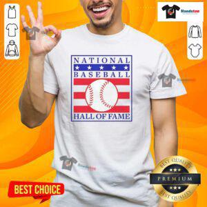 Good National Baseball Hall Of Fame Primary Logo Natural T-Shirt featuring iconic logo design for baseball fans.