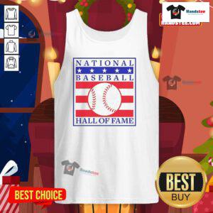 Good National Baseball Hall of Fame primary logo on a natural tank top, perfect for baseball fans and collectors.