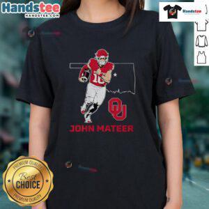 Good Oklahoma Sooners Football John Mateer State Star Ladies Tee featuring vibrant team colors and stylish design.