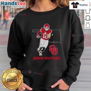 Alt Text: Good Oklahoma Sooners Football John Mateer State Star Sweatshirt featuring team colors and logo for fans.