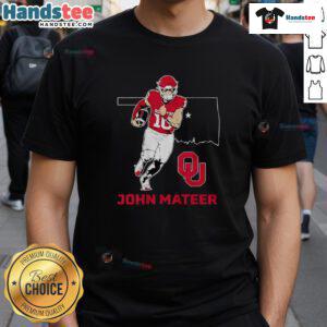 Alt Text: Good Oklahoma Sooners Football John Mateer State Star T-Shirt featuring team colors and logo, perfect for fans.