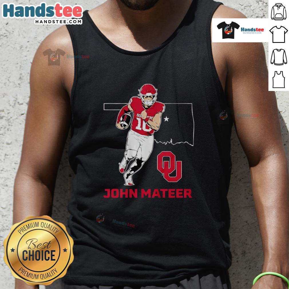 Good Oklahoma Sooners football tank top featuring John Mateer, perfect for fans and game day attire.