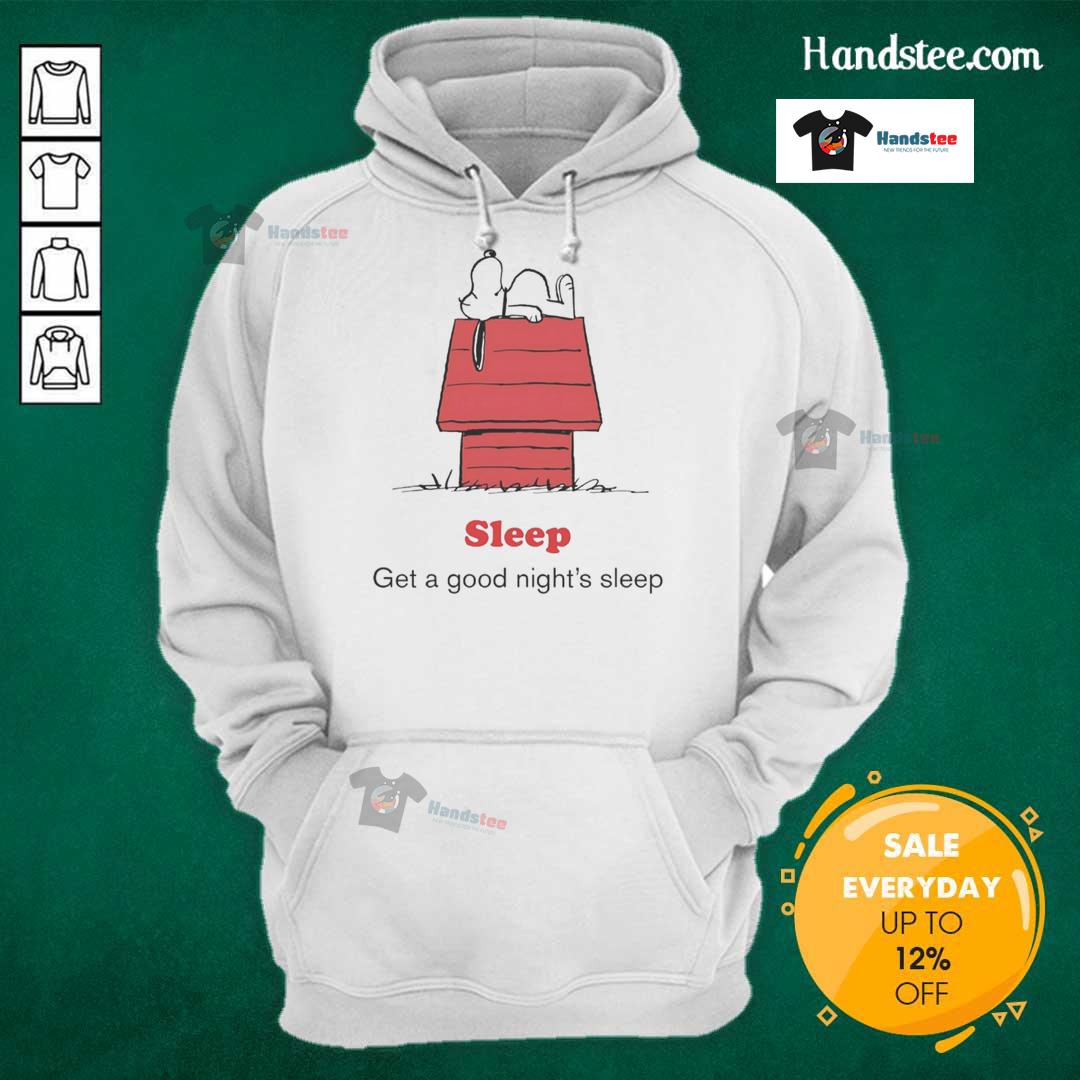 Good Peanuts x American Red Cross hoodie promoting good night's sleep, featuring cozy design and bold graphics.