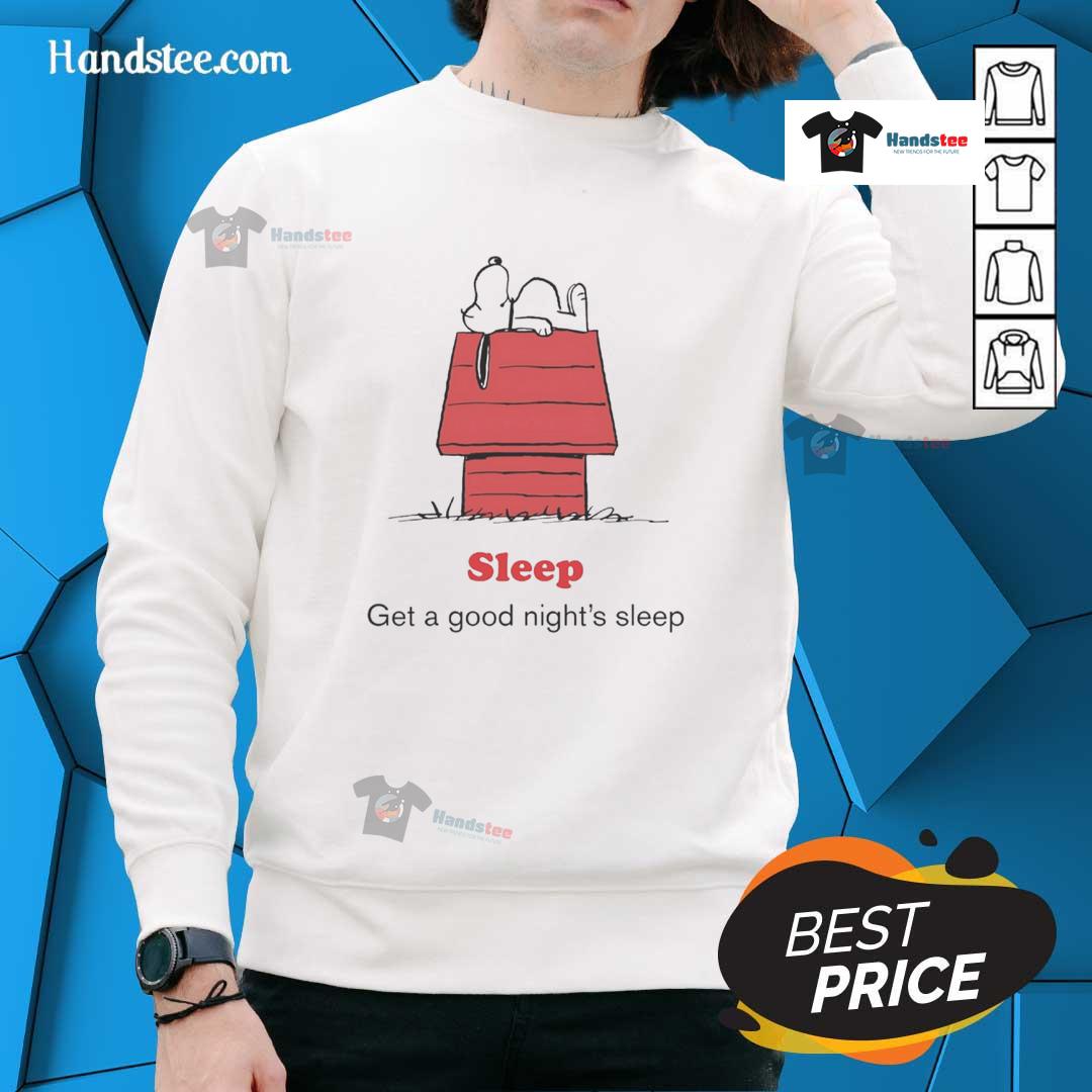 Good Peanuts x American Red Cross sweatshirt promoting good night's sleep with cozy design and playful graphics.