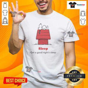 Good Peanuts X American Red Cross Sleep T-Shirt promoting a good nights sleep with fun graphics and cozy design.