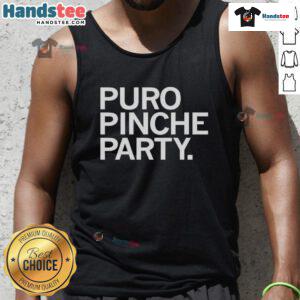 Good Puro Pinche Party Tank Top featuring bold graphics and vibrant colors, perfect for festive summer celebrations.