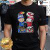 Good Snoopy and Charlie Brown Kansas City Sports Jayhawks X Chiefs skyline t-shirt featuring iconic characters and city skyline.