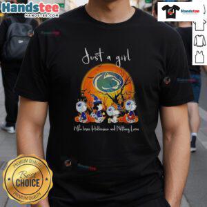 Good Snoopy and Friends Penn State Nittany Lions Halloween T-Shirt for girls, showcasing a fun and festive design.
