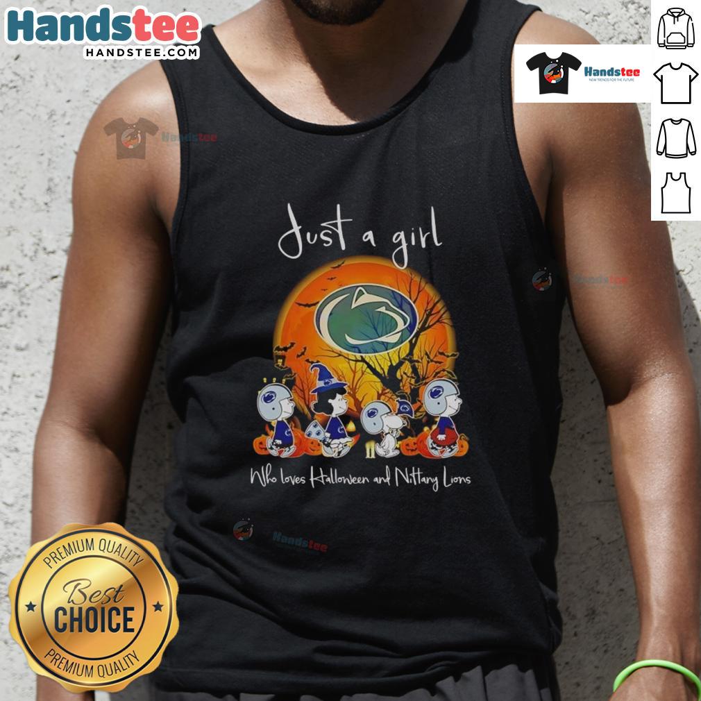 Alt Text: Good Snoopy and Friends tank top featuring Halloween theme and Penn State Nittany Lions for girls who love Halloween.