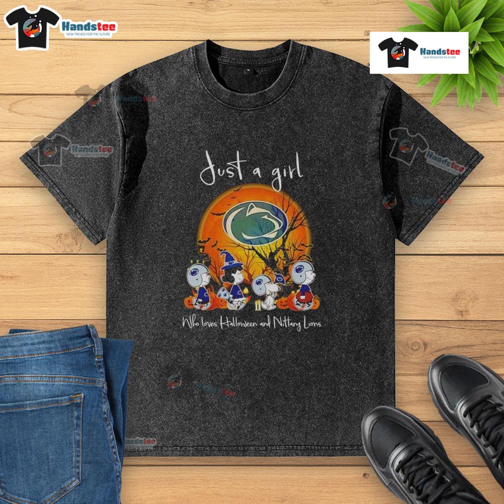 Good Snoopy and Friends Penn State Nittany Lions washed t-shirt for girls who love Halloween and Nittany Lions.