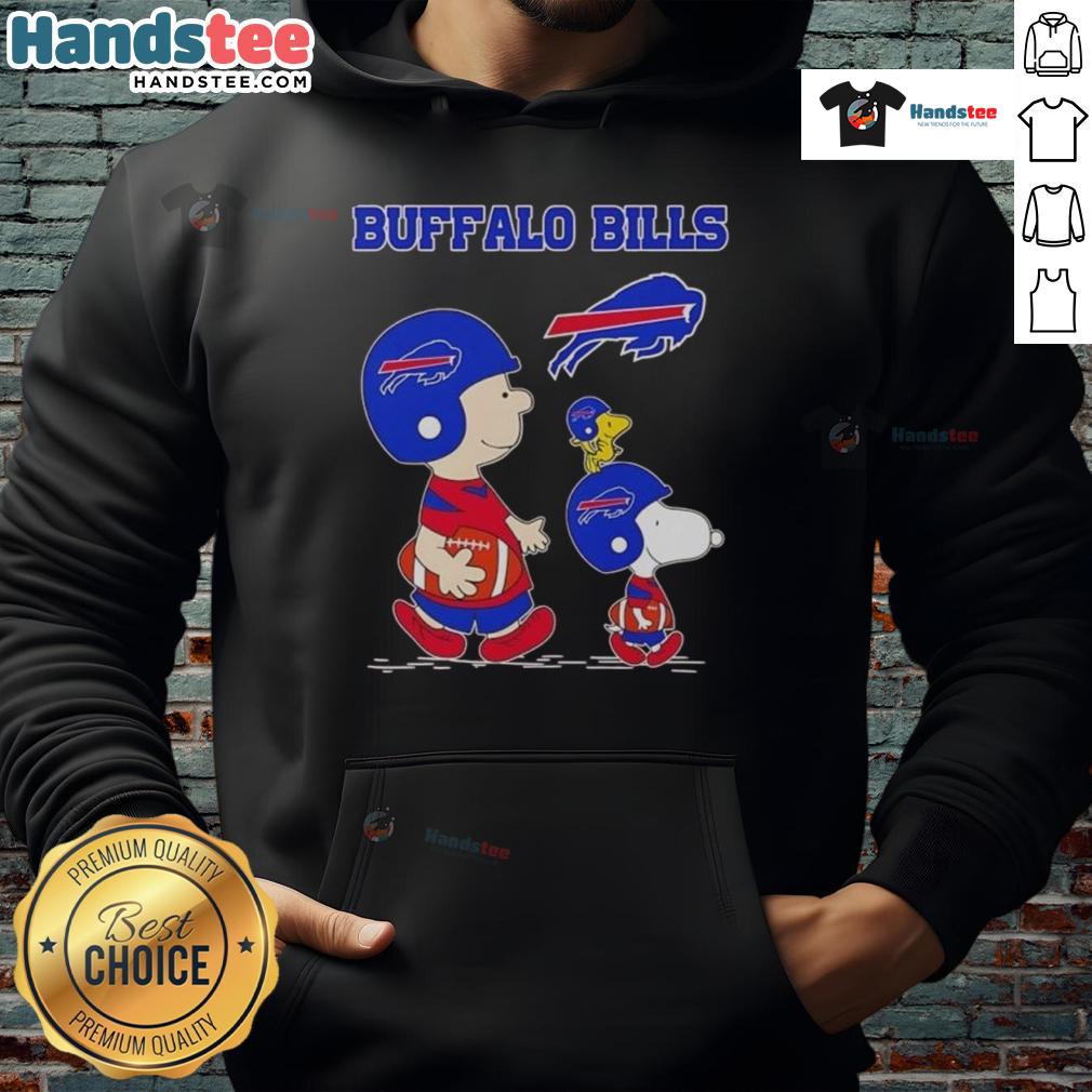 Alt Text: Cozy Good Snoopy and Friends x Buffalo Bills NFL football lover hoodie featuring vibrant designs and team spirit.
