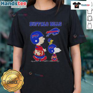 Good Snoopy and Friends Buffalo Bills NFL football lover ladies tee showcasing a fun design for fans.
