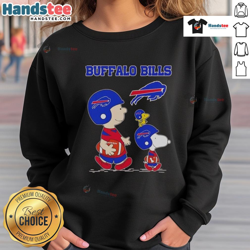Good Snoopy and Friends X Buffalo Bills NFL Football Lover Sweatshirt featuring playful designs and team spirit.