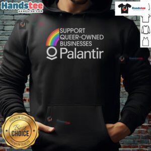 Good Support Queer Owned Businesses Hoodie featuring a colorful design promoting LGBTQ+ community support and empowerment.
