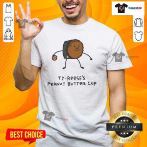 Good Ty-Reese's Peanut Butter Cup Pacers Player Pun T-Shirt featuring a fun design for basketball and peanut butter lovers.