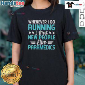 Paramedics and runners connect during a community run, highlighting the joy of meeting new people while staying active.