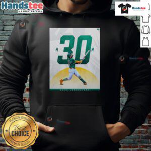 Happy Oakland Athletics Shea Langeliers hoodie celebrating his 30 homer season, perfect for A's fans and sports enthusiasts.