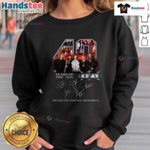 Alt Text: Hot Tesla 45 Years of 1981-2026 Signature sweatshirt, celebrating memories with stylish design for fans.
