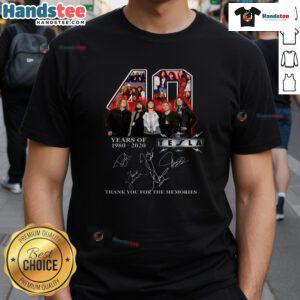 Alt Text: Hot Tesla 45 Years Of 1981-2026 Signature T-Shirt celebrating memories with a stylish design and vibrant graphics.