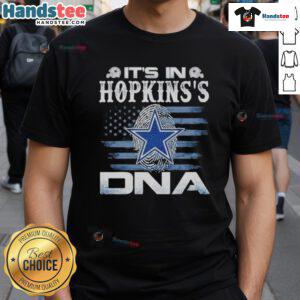 Nice Hopkins Dallas Cowboys It's In DNA US Flag T-Shirt featuring a bold design with the American flag and team colors.