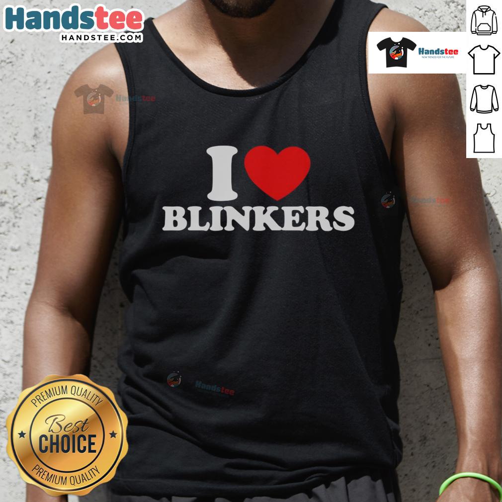 Stylish Nice I Love Blinkers tank top displayed on a mannequin, perfect for casual summer outings.