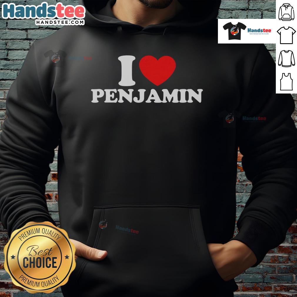 Cozy Nice I Love Benjamin hoodie displayed on a hanger, featuring a trendy design perfect for casual wear.