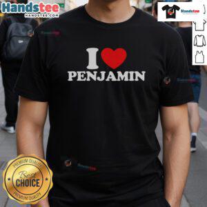 Nice I Love Penjamin T-Shirt featuring a vibrant design, perfect for fans of unique graphic tees and stylish casual wear.